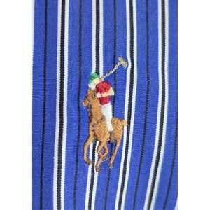 Polo Ralph Lauren Mens Shirt M Classic Fit Blue Black White Striped